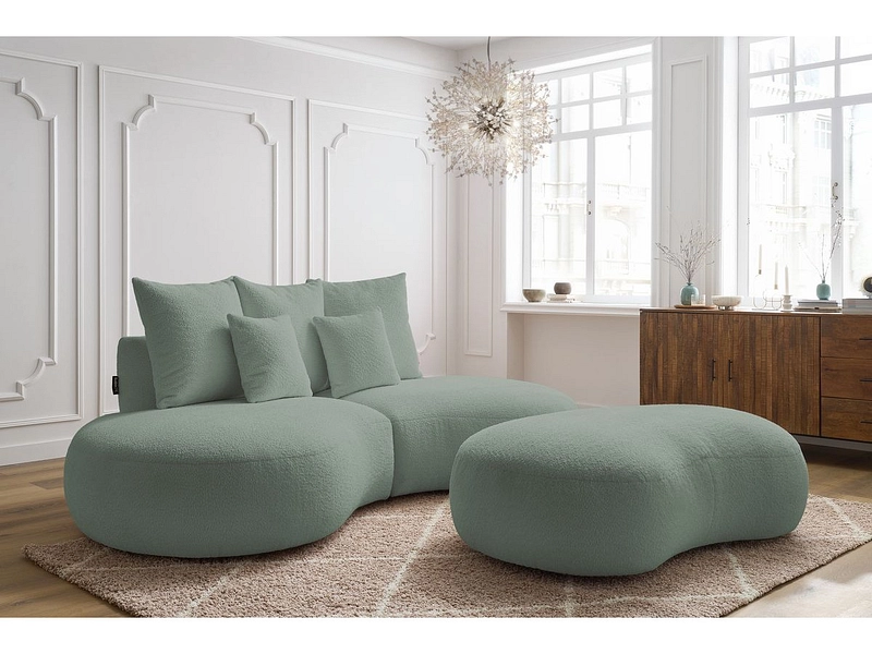 Divano 3 posti con pouf BOBOCHIC SAINT-GERMAIN