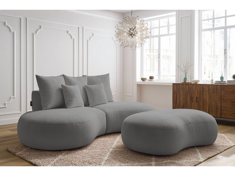 Divano 3 posti con pouf BOBOCHIC SAINT-GERMAIN