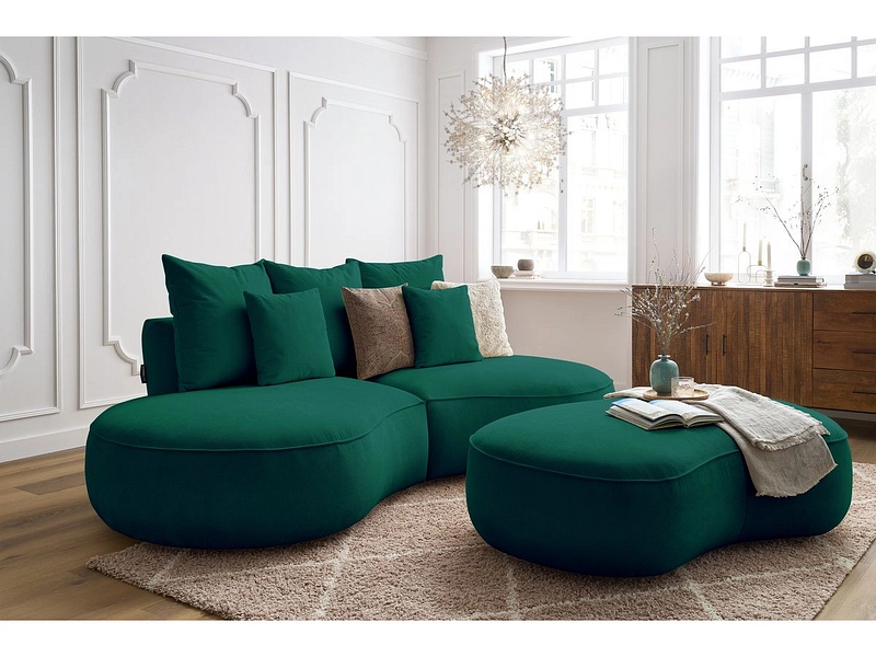 Divano 3 posti con pouf BOBOCHIC SAINT-GERMAIN