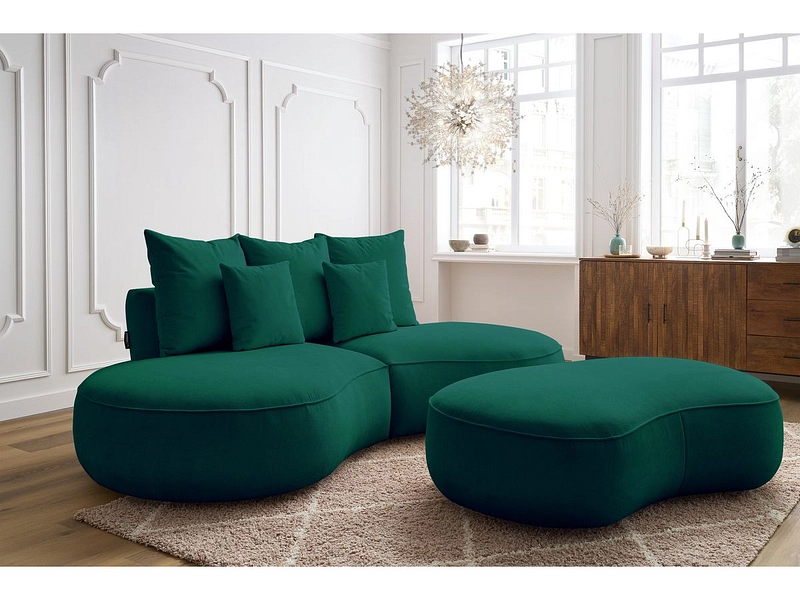 Divano 3 posti con pouf BOBOCHIC SAINT-GERMAIN