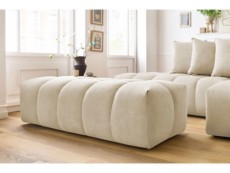 Divano ad angolo con pouf BOBOCHIC MONT-BLANC