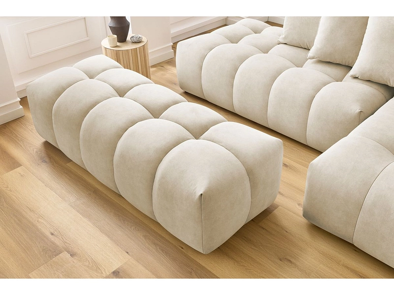 Divano ad angolo con pouf BOBOCHIC MONT-BLANC