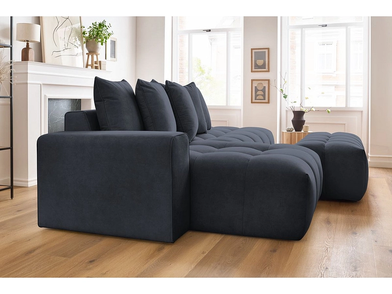 Divano ad angolo con pouf BOBOCHIC MONT-BLANC