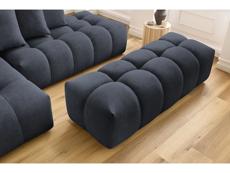 Divano ad angolo con pouf BOBOCHIC MONT-BLANC