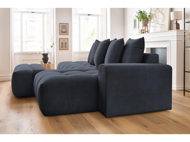 Divano ad angolo con pouf BOBOCHIC MONT-BLANC