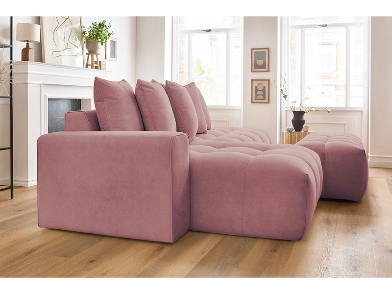 Divano ad angolo con pouf BOBOCHIC MONT-BLANC