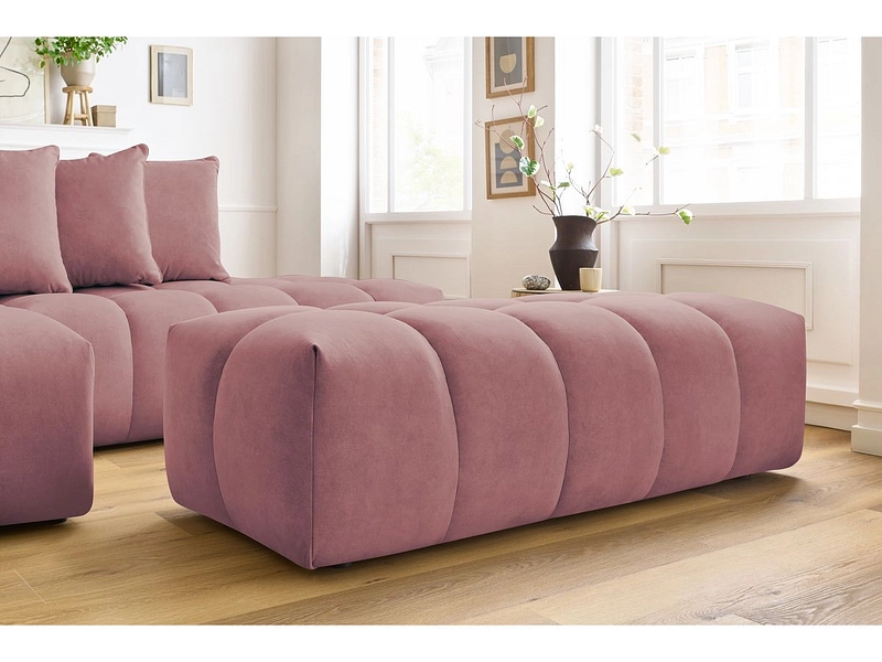 Divano ad angolo con pouf BOBOCHIC MONT-BLANC