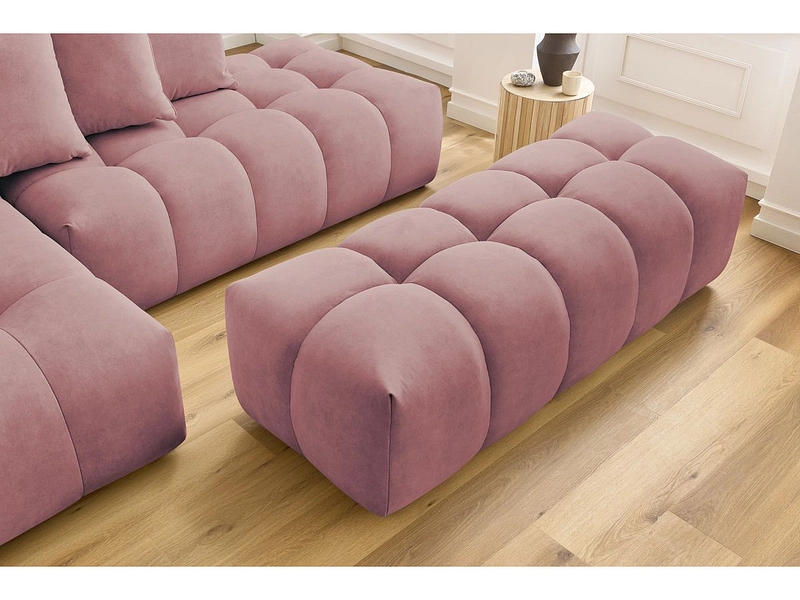 Divano ad angolo con pouf BOBOCHIC MONT-BLANC