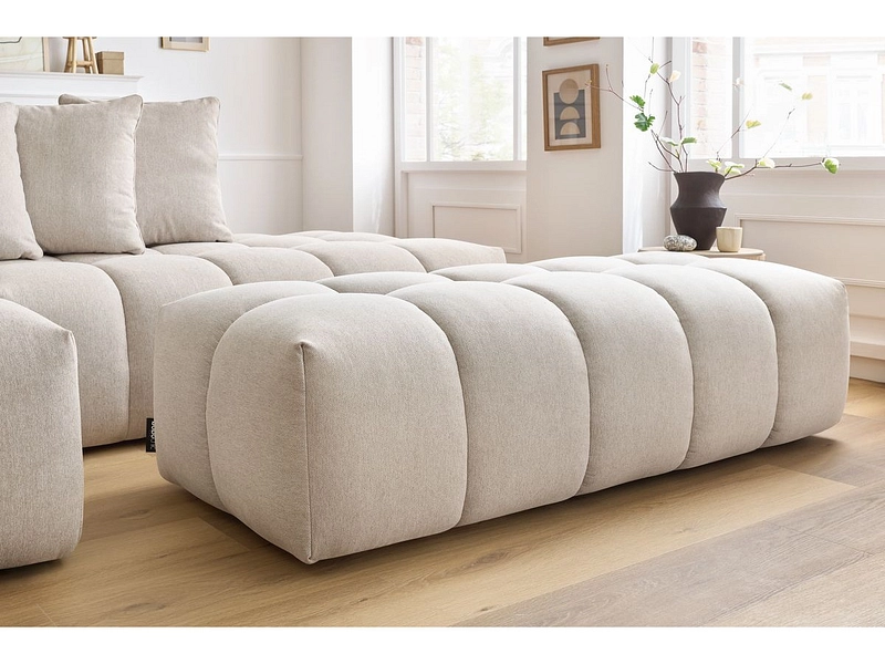 Divano ad angolo con pouf BOBOCHIC MONT-BLANC