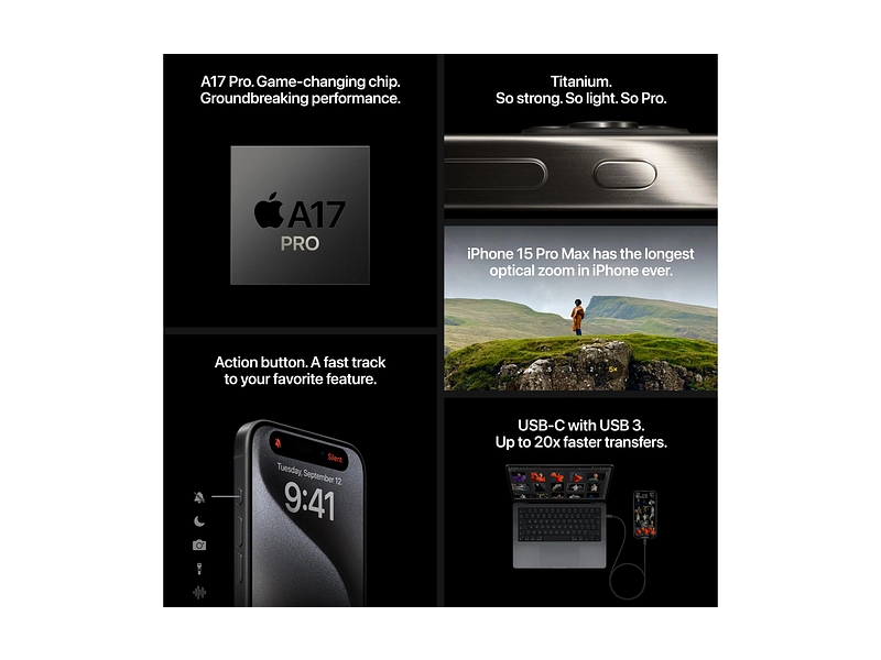 iPhone 15 Pro 5G APPLE titanio bianco