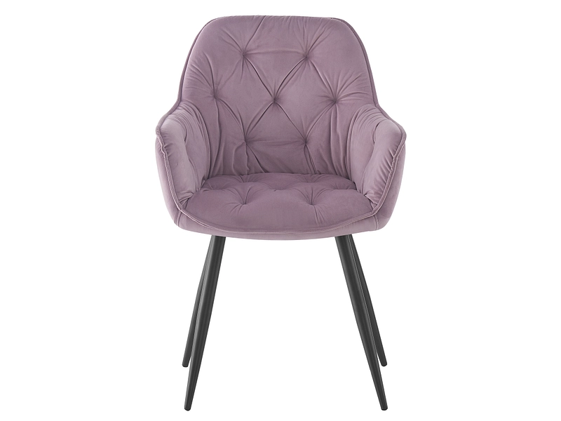 Chaise BROOKE velours rose clair