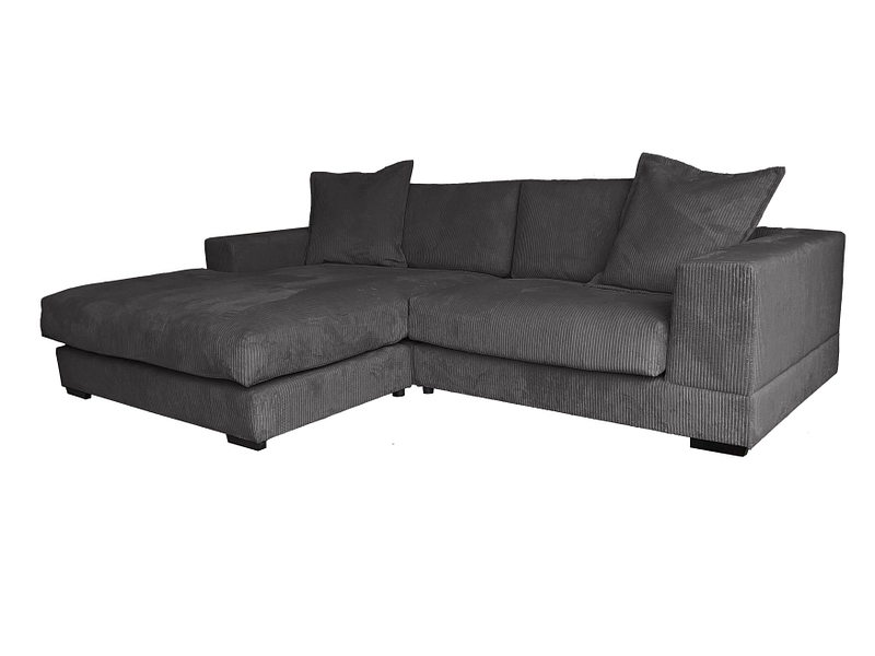 Ecksofa SUNNY Cord-Stoff grau - Conforama CH