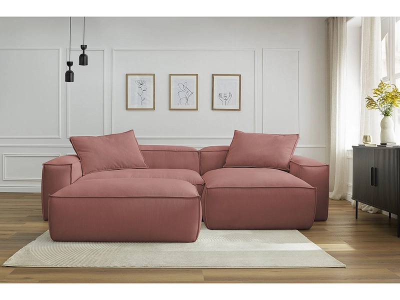 Divano ad angolo con pouf BOBOCHIC BOHEME