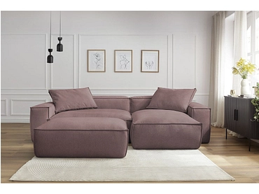 Canapé D'angle Bleu Canard Bobochic – Occasion – 6 Places, 242x170x84 Cm