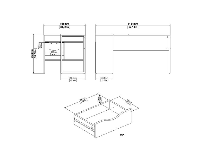 Bureau d'angle YASMINE