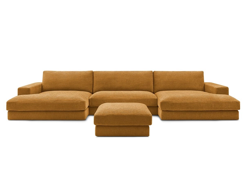 Panorama-Ecksofa mit Hocker BOBOCHIC LEONARD