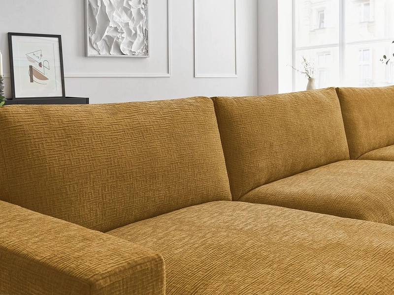 Panorama-Ecksofa mit Hocker BOBOCHIC LEONARD