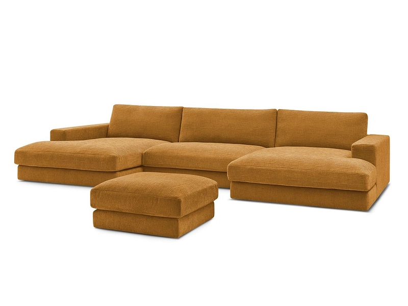 Panorama-Ecksofa mit Hocker BOBOCHIC LEONARD