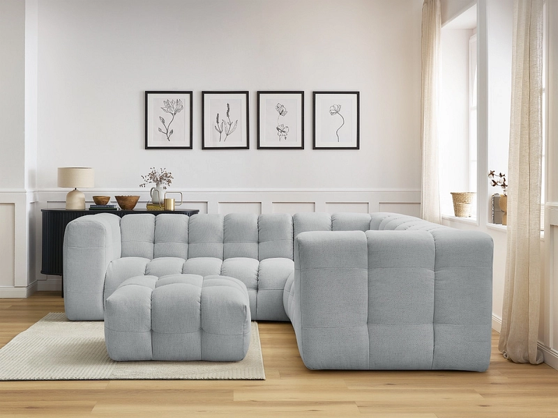 Divano ad angolo con pouf BOBOCHIC CLOUD