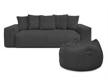 3er Sofa mit Hocker BOBOCHIC VOLTAIRE