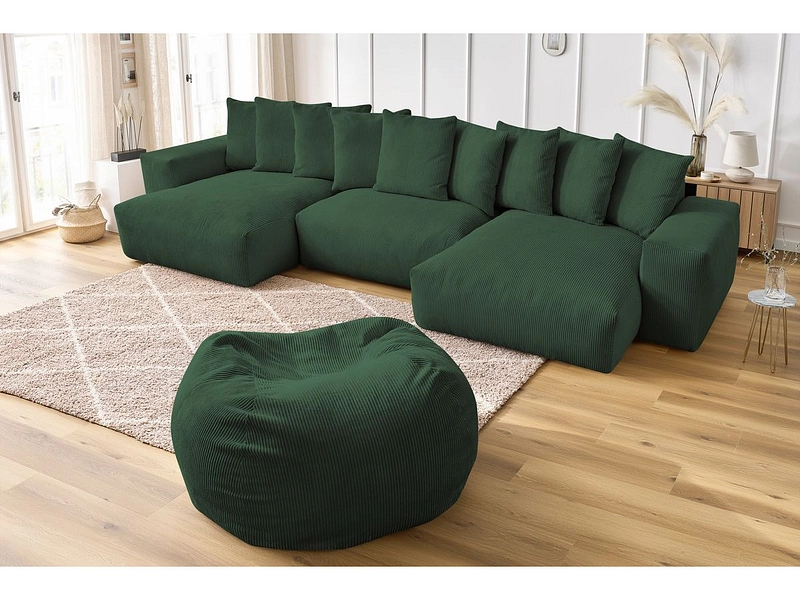 Divano ad angolo con pouf BOBOCHIC VOLTAIRE