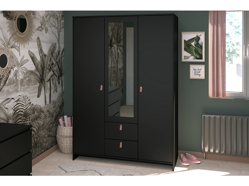 Armoire portes battantes BIARRITZ noir