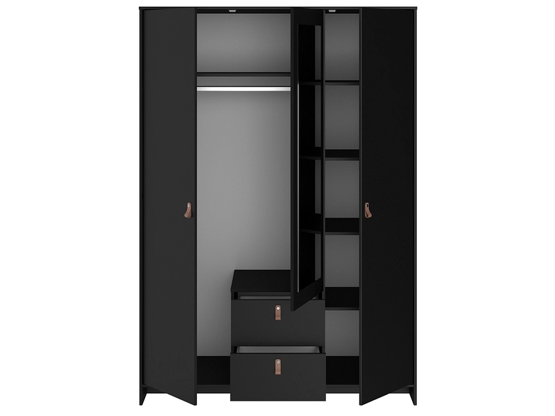 Armoire portes battantes BIARRITZ noir