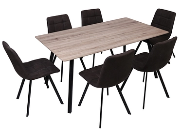 Set Tisch und 6 Stühle SAVINA