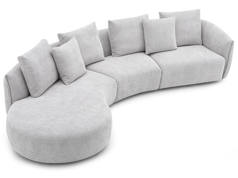 Ecksofa BELGRANO Stoff silber - Conforama CH