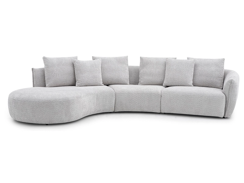 Ecksofa BELGRANO Stoff silber - Conforama CH