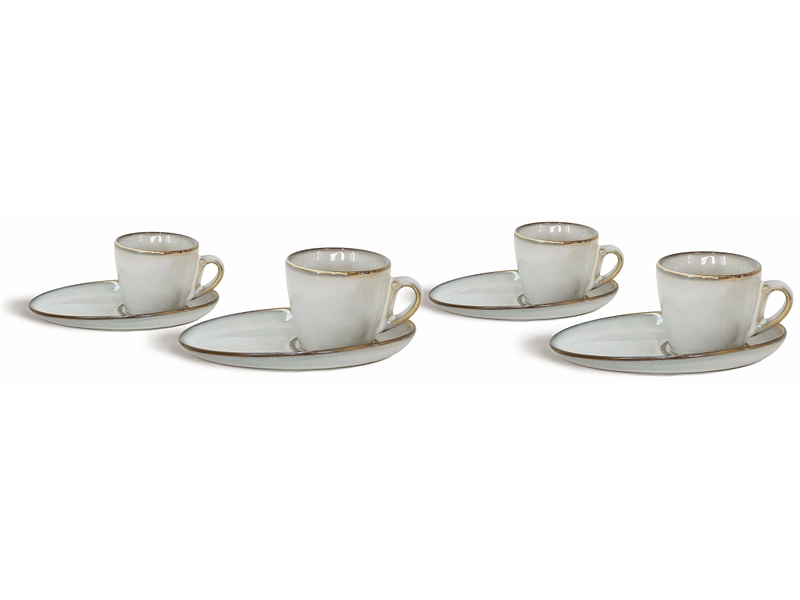 Set tasses à café BROOKE 11cl grès blanc