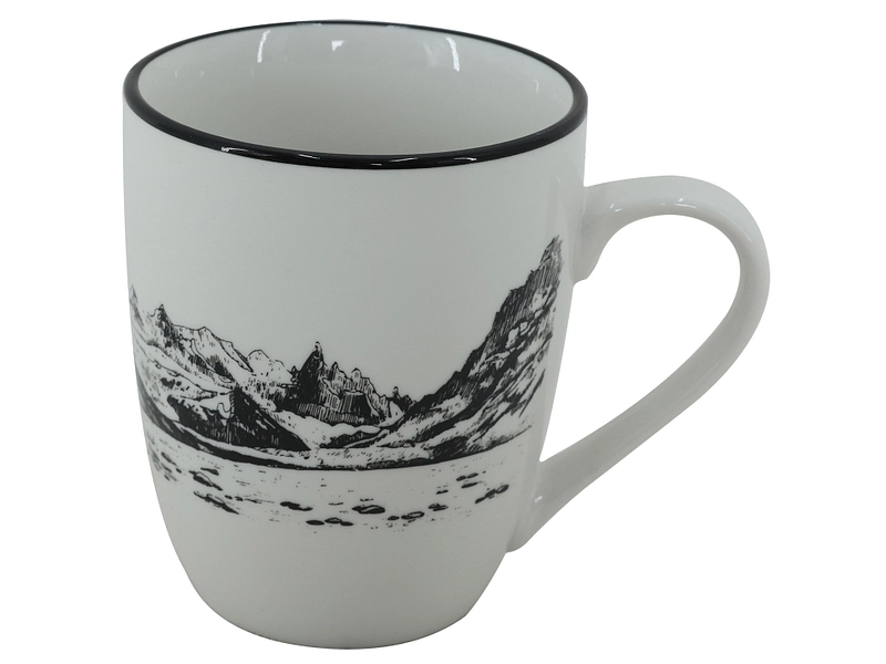 Set 4 mugs MOUNTAIN 32cl porcelaine blanc