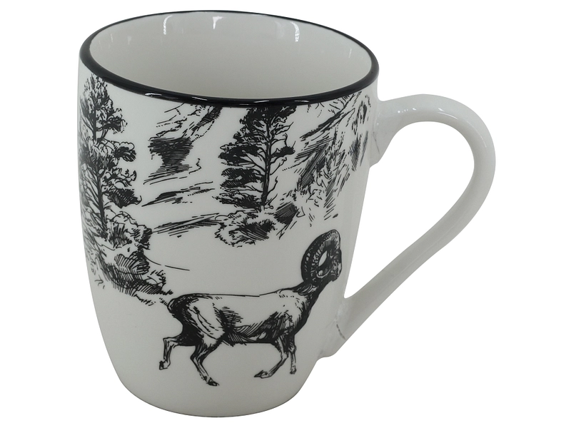 Set 4 mug MOUNTAIN 32cl porcellana bianco