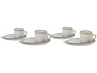 Set tazze da caffè BROOKE 11cl gres bianco