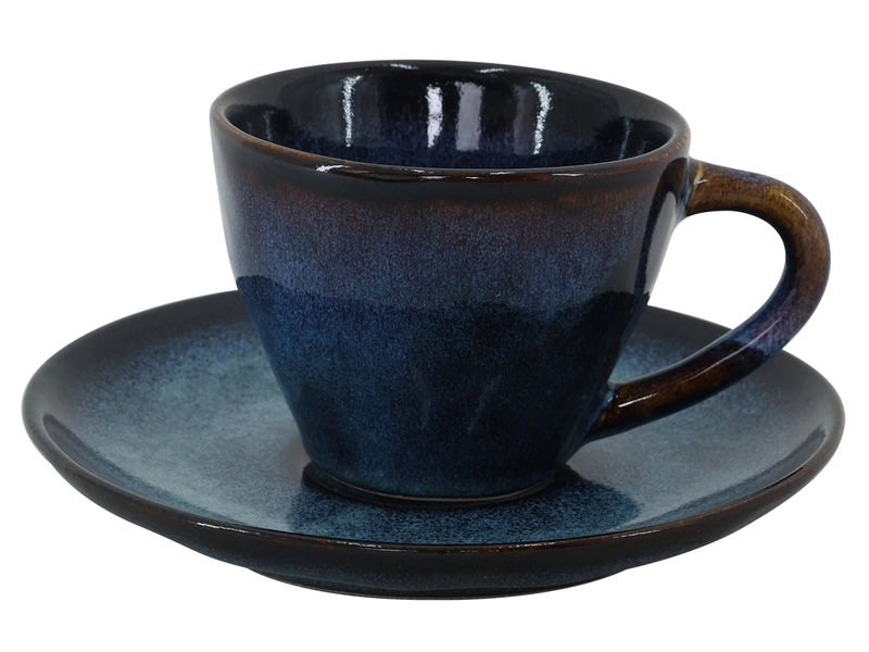 Set Kaffeetassen AZURITE 16.5cl Sandstein blau