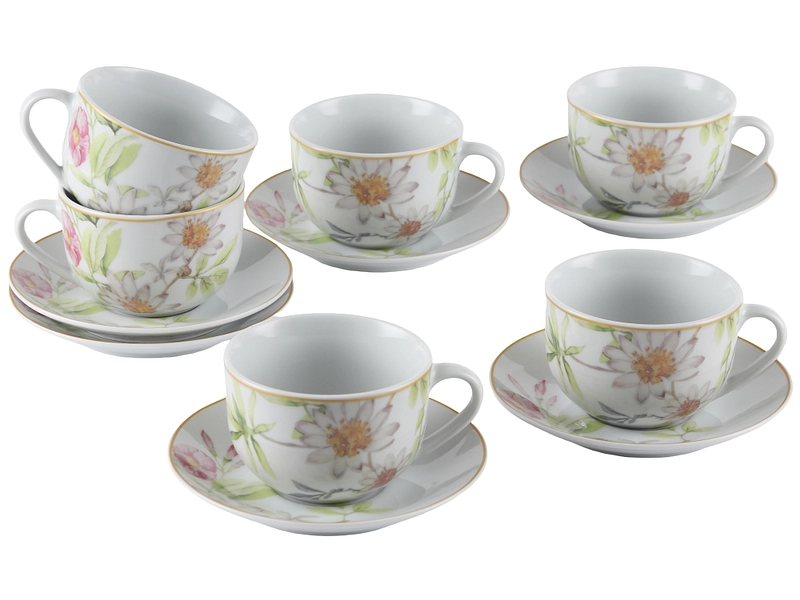 Set Kaffeetassen SAKURA 20cl Porzellan mehrfarbig