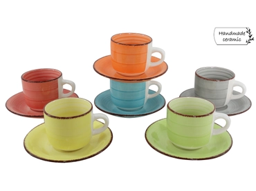 Set Kaffeetassen RAINBOW 24cl Sandstein mehrfarbig