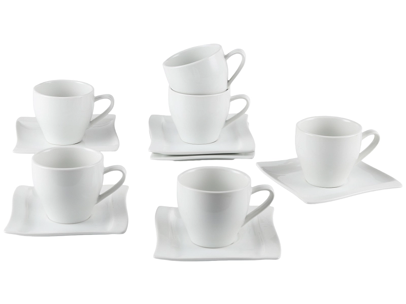 Set Kaffeetassen EDEN 20cl Porzellan weiss