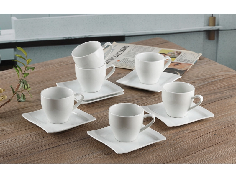 Set Kaffeetassen EDEN 20cl Porzellan weiss