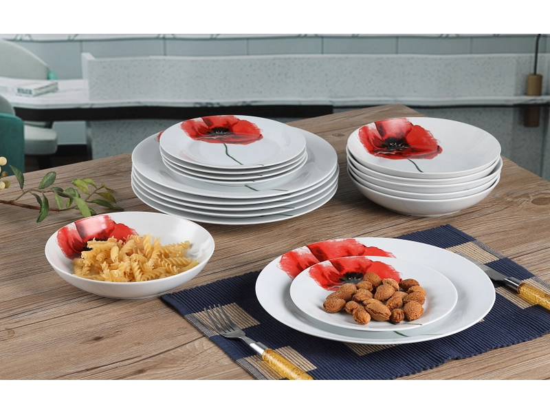 Set vaisselle COQUELICOT porcelaine