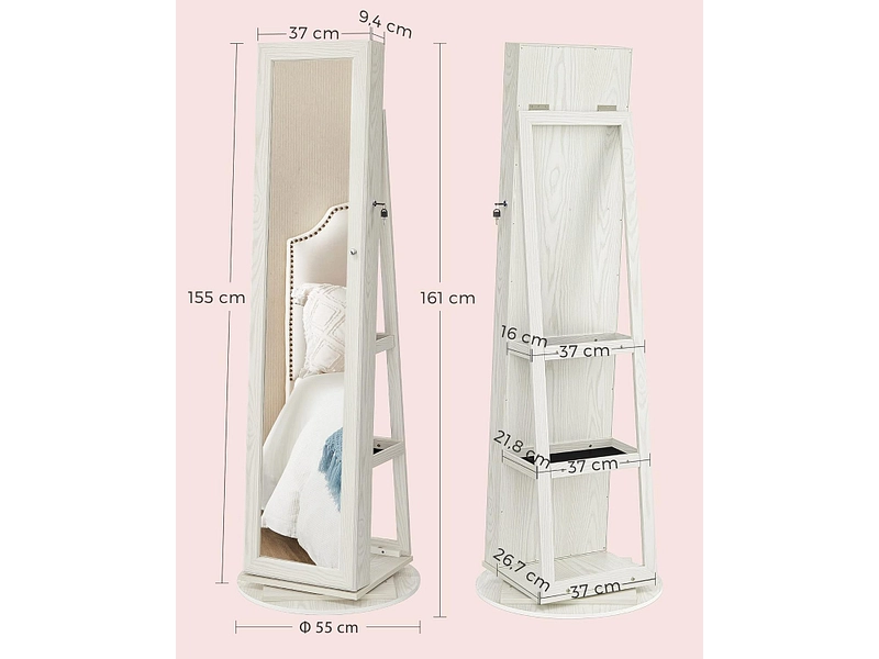 Miroir cosmétique rectangle SONGMICS JOYA