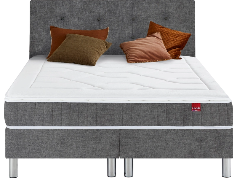 Boxspringbett EPEDA COLLECTION ELEGANCE COURCHEVEL II chenillegrau