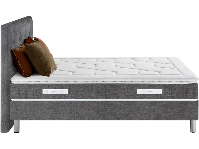 Boxspring EPEDA COLLECTION ELEGANCE COURCHEVEL II chenillé gris