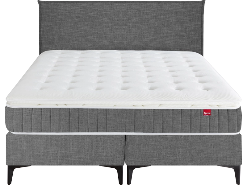 Boxspring EPEDA COLLECTION ELEGANCE VILLARS chenillé gris