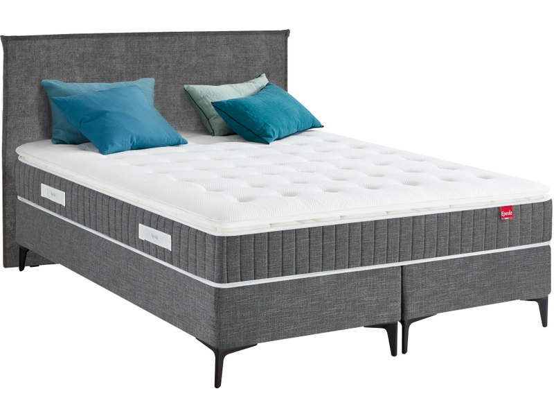 Boxspringbett EPEDA COLLECTION ELEGANCE VILLARS chenillegrau