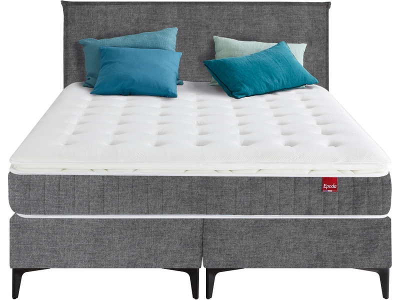 Boxspringbett EPEDA COLLECTION ELEGANCE VILLARS chenillegrau