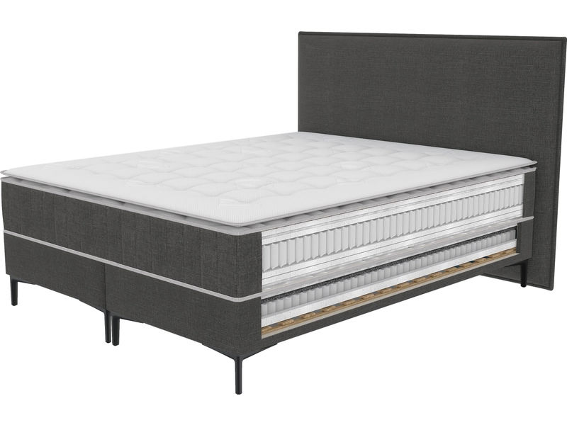 Boxspringbett EPEDA COLLECTION ELEGANCE VILLARS chenillegrau