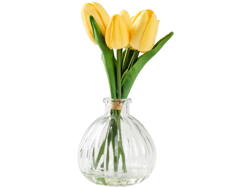 Vase et fleurs artificielles EVELYN