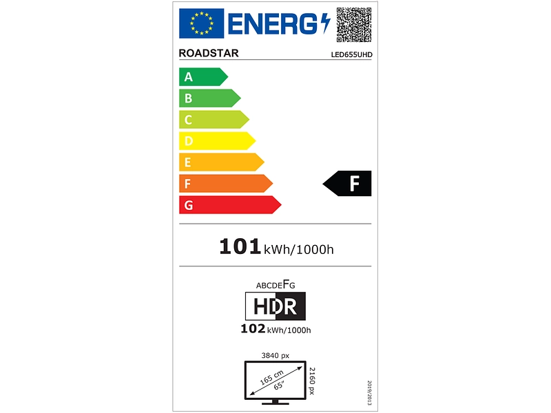 TV LCD ROADSTAR 65''/165 cm