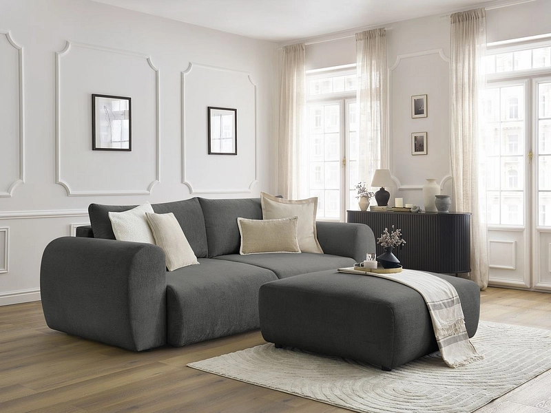 Divano 3 posti con pouf BOBOCHIC LUCIEN